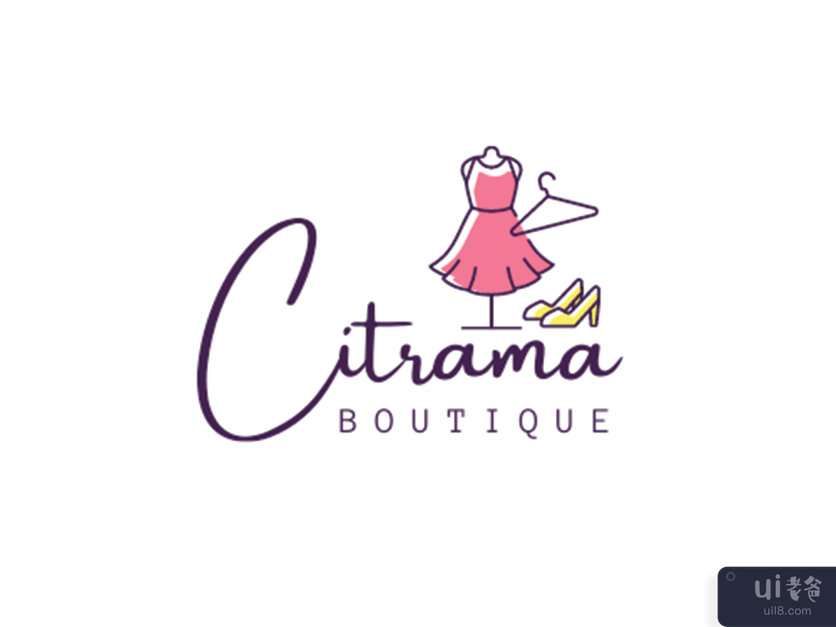 粉色简约精品标志(Pink Minimalist Boutique Logo)插图