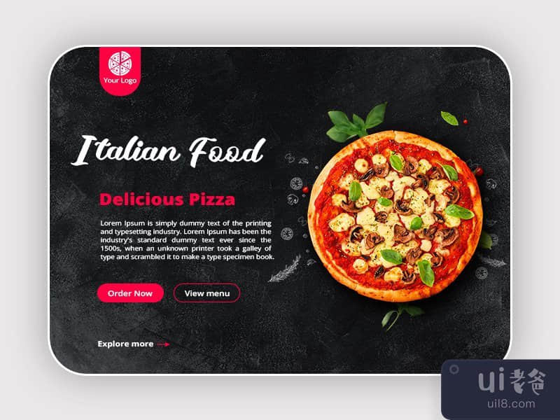 比萨食品登陆页面(Pizza Food Landing Page)插图