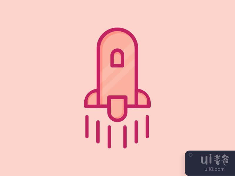 填充火箭启动图标(Filled Rocket Startup Icon)插图