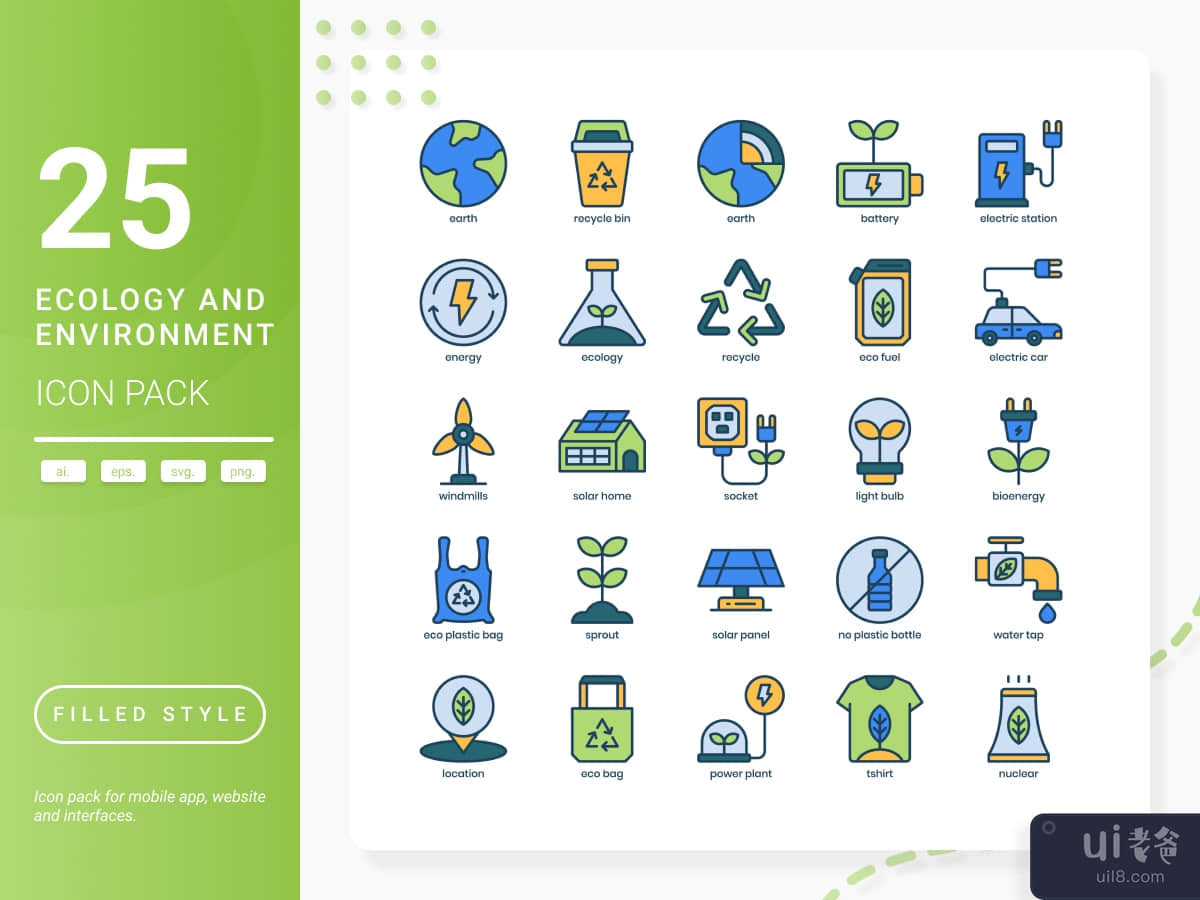 生态与环境图标包(Ecology and Environment Icon Pack)插图