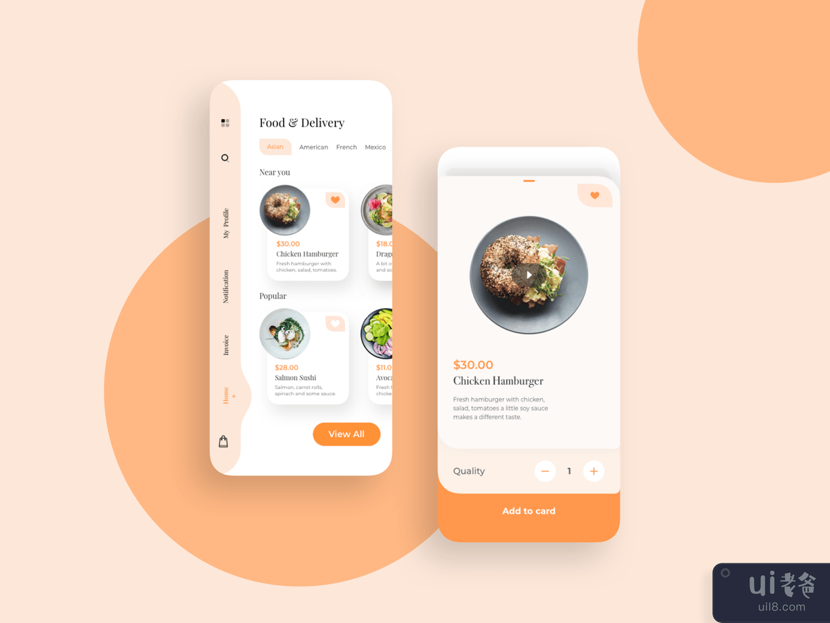 Home Food and Delivery Moblie Ui Kit