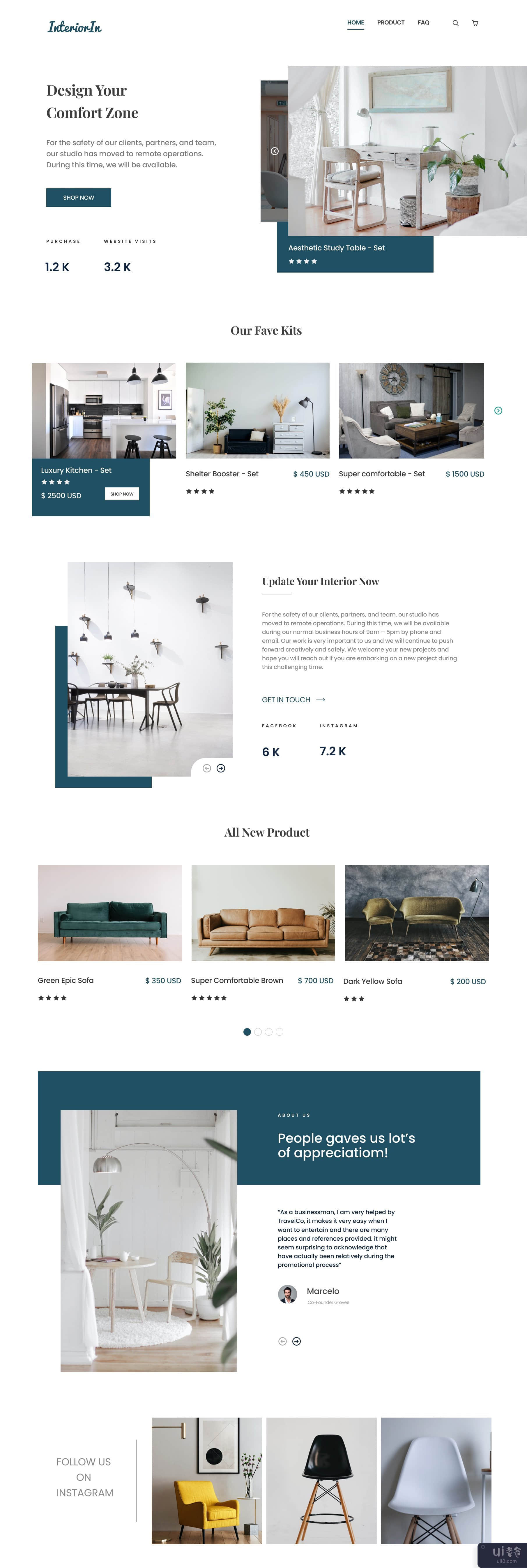 室内家具网站概念(Interior Furniture Website Concept)插图