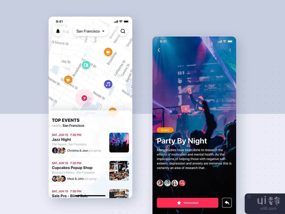 Social mobile app UI template