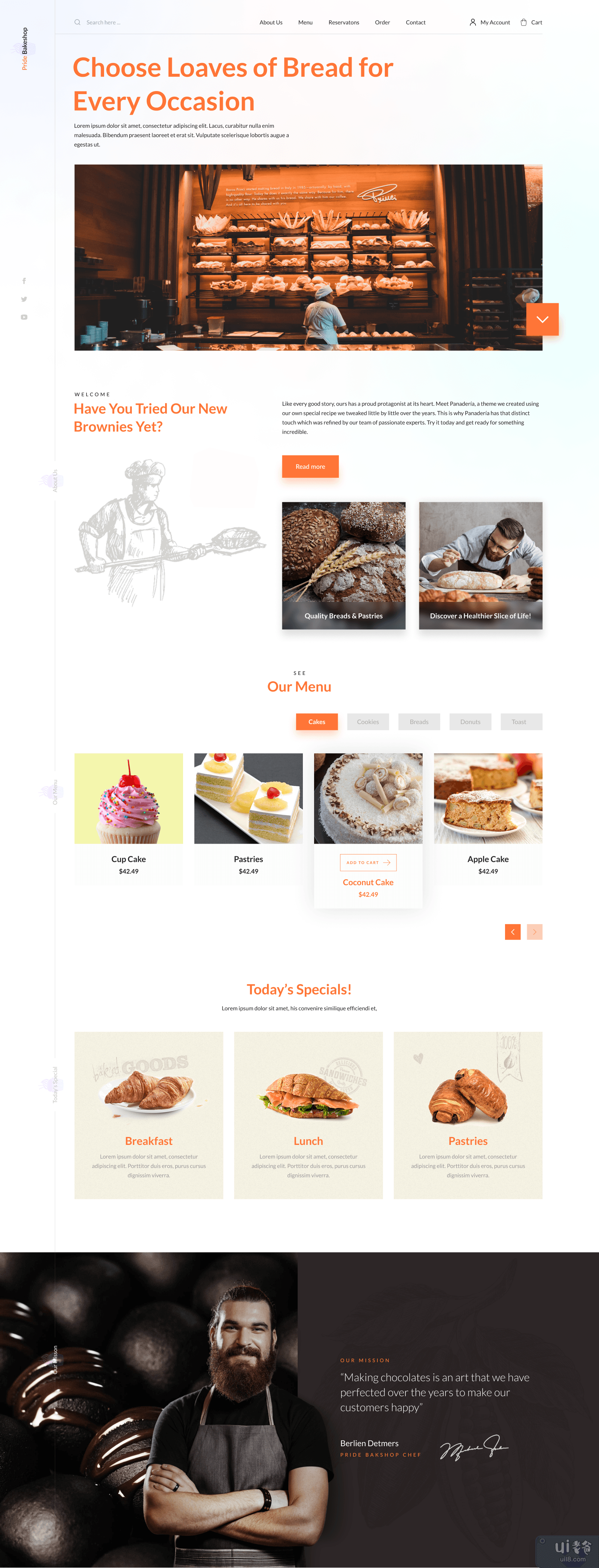 面包店🧁 网页登陆💻 页面 UI(Bakery🧁 Web Landing💻 Page UI)插图