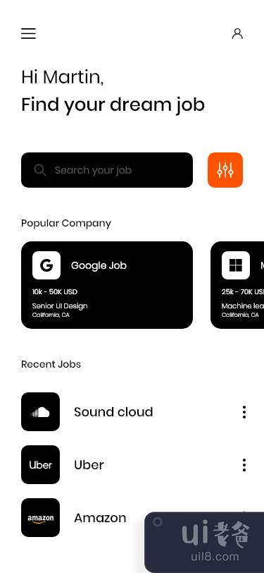工作查找器 iOS 应用程序概念(Job Finder iOS app concept)插图1