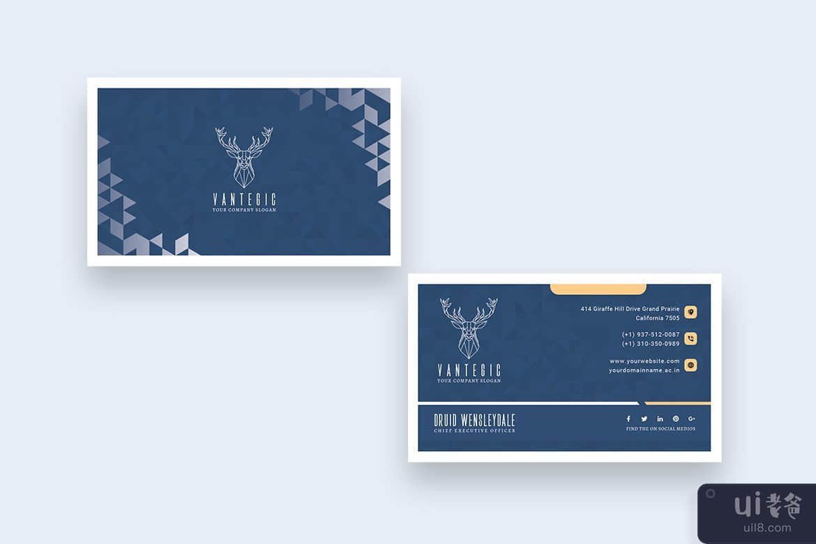 创意最小名片模板(Creative Minimal Business Card Template)插图