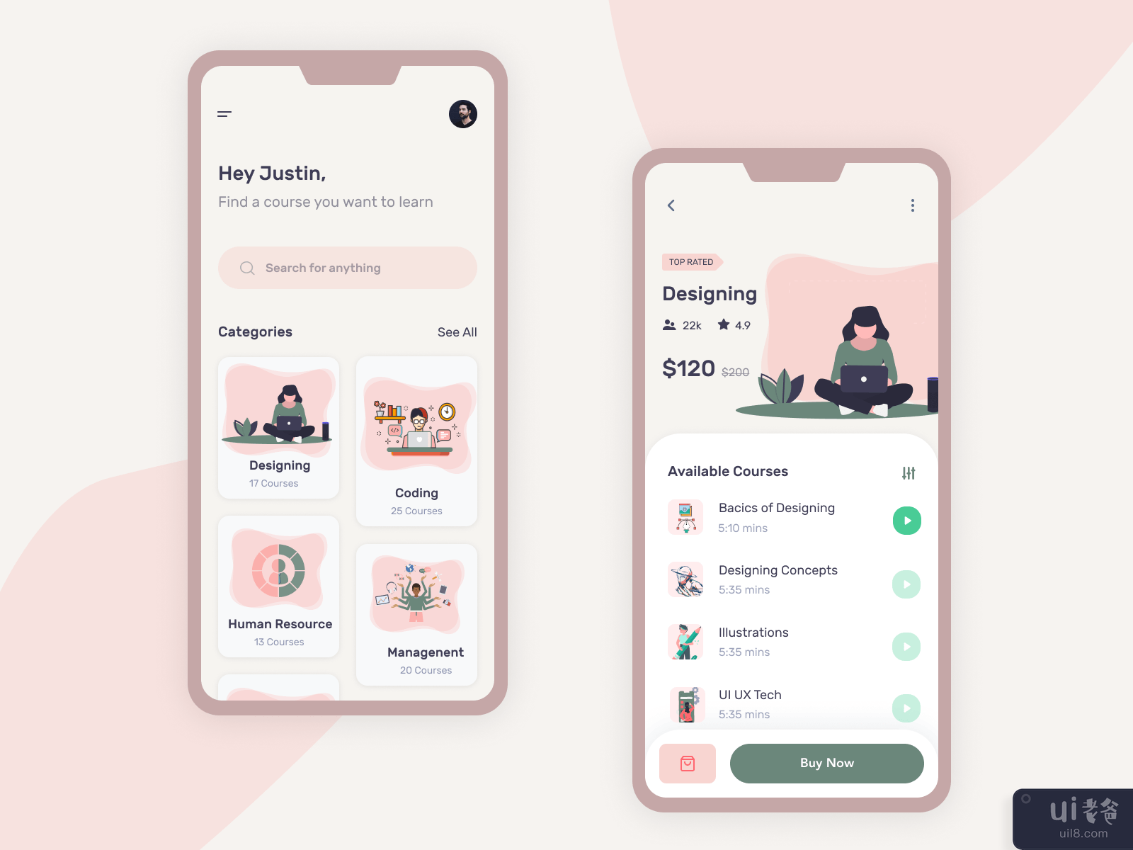 The learning app _ Mobile Ui concept