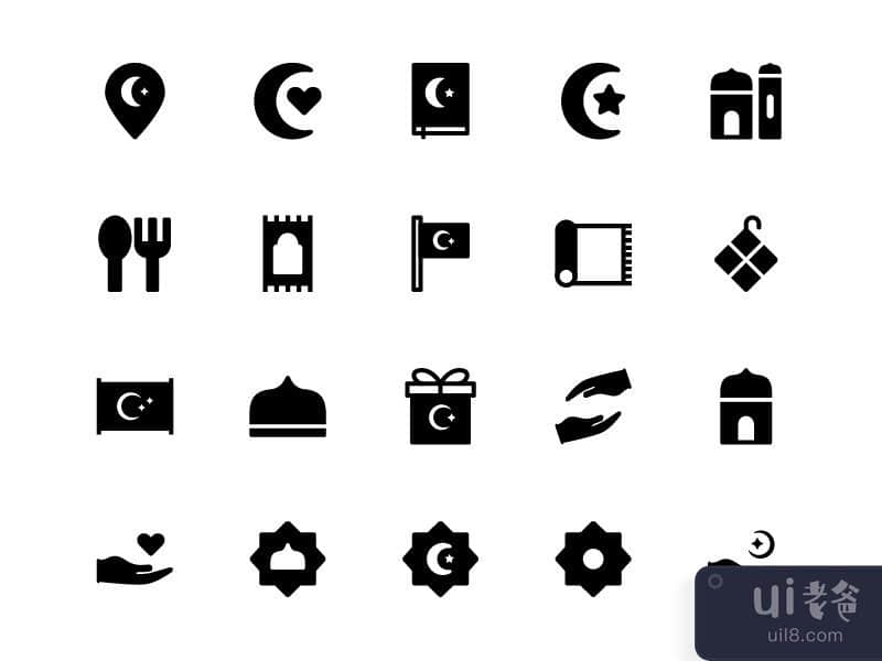 斋月实体图标(Ramadan Solid Icon)插图