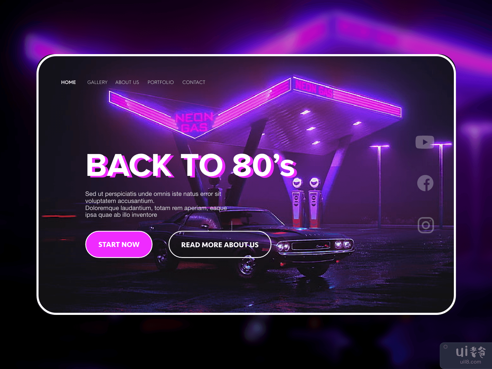 Website Header Back to 80's
