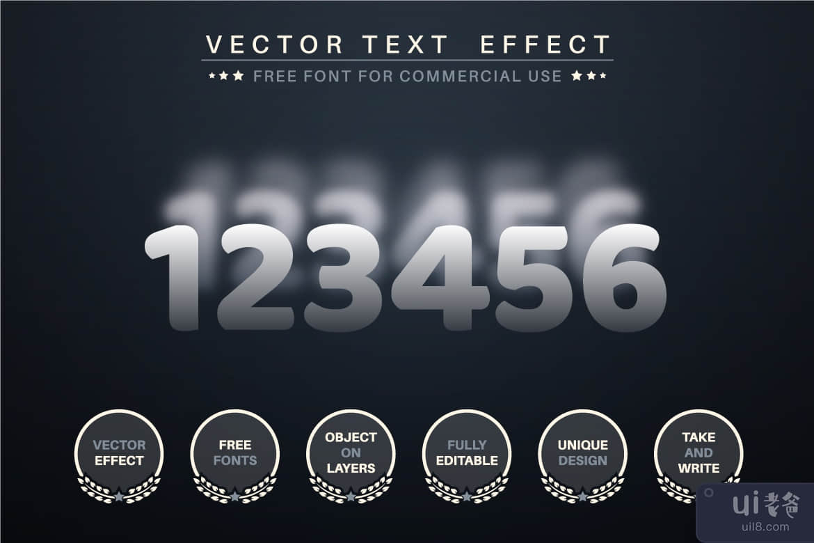 焦点模糊 - 可编辑的文本效果，字体样式(Focus Blur - Editable Text Effect, Font Style)插图4