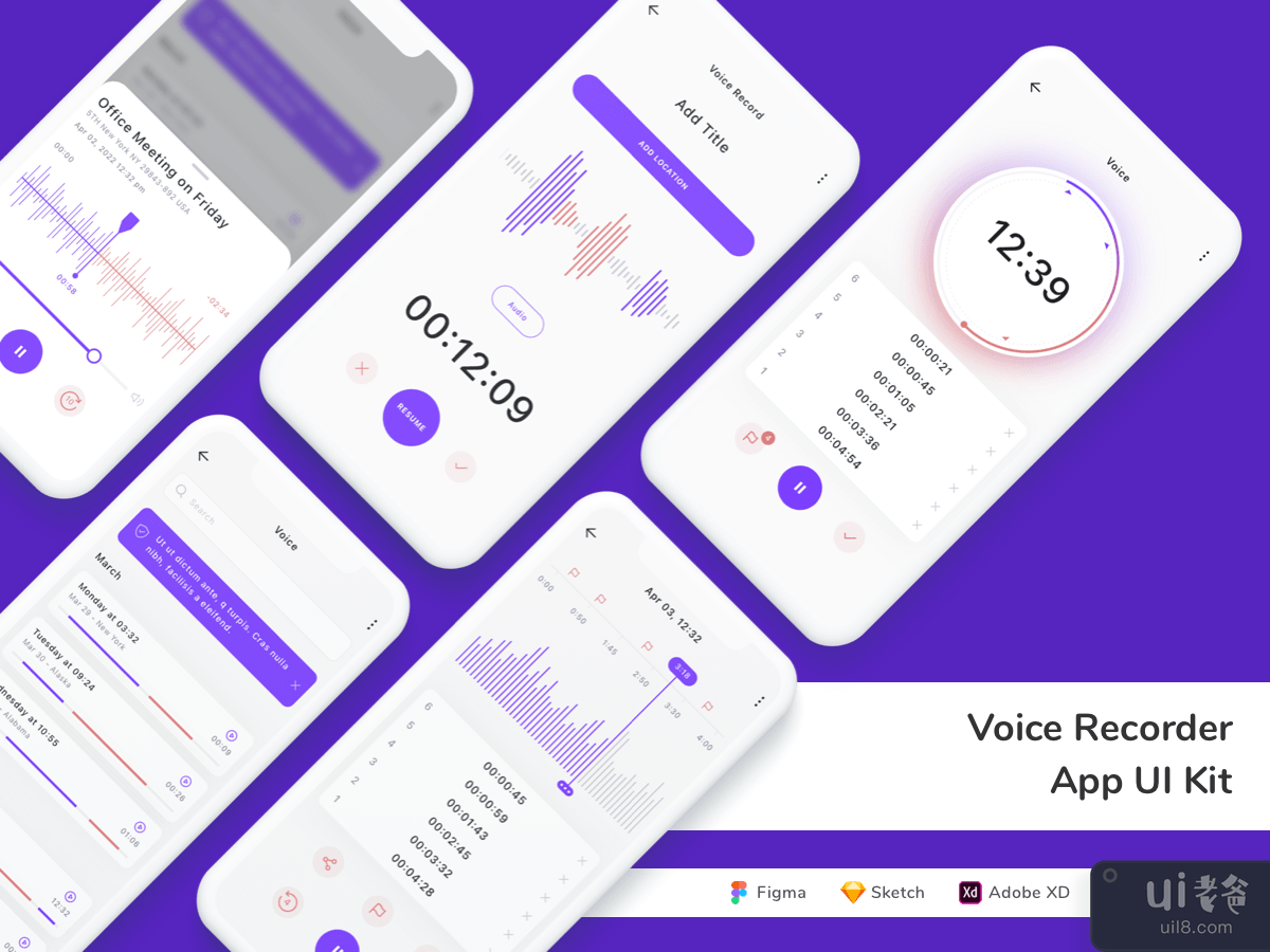 Voice Recorder App UI Kit