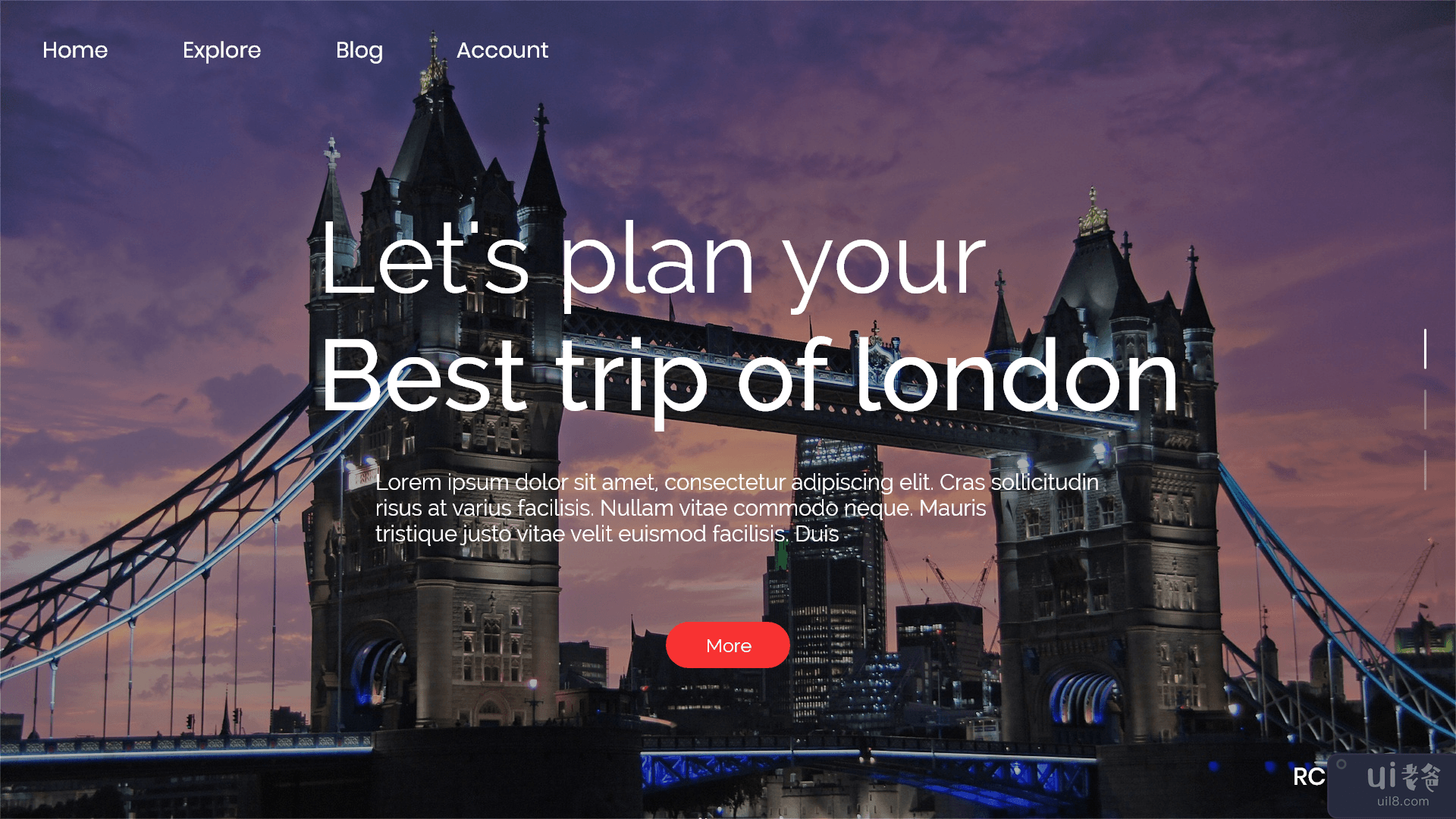 伦敦网页登陆页面 UI(London Web Landing Page UI)插图