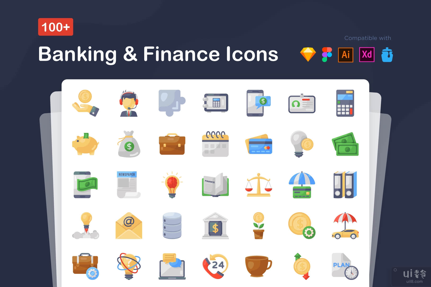 银行和金融图标(Banking and Finance Icons)插图7