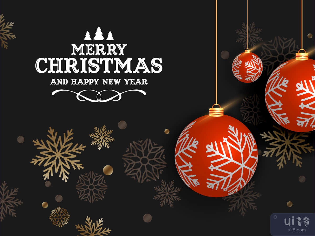 Merry Christmas and happy new year background design