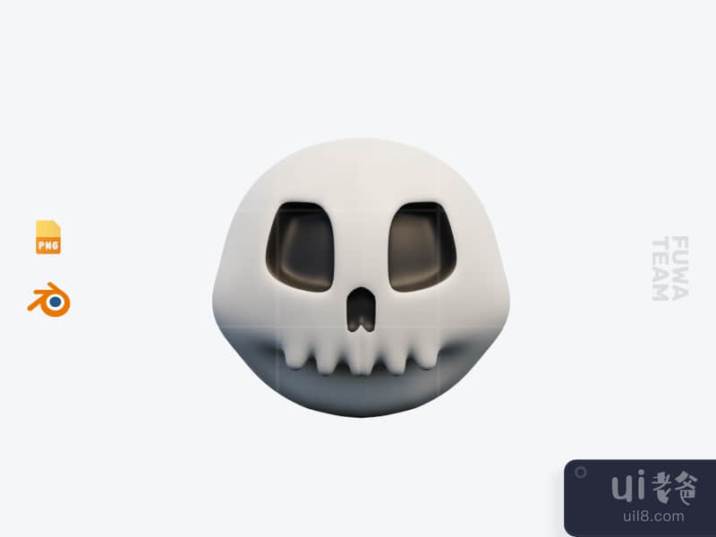 Skull - 3D Halloween Icon Pack (front)