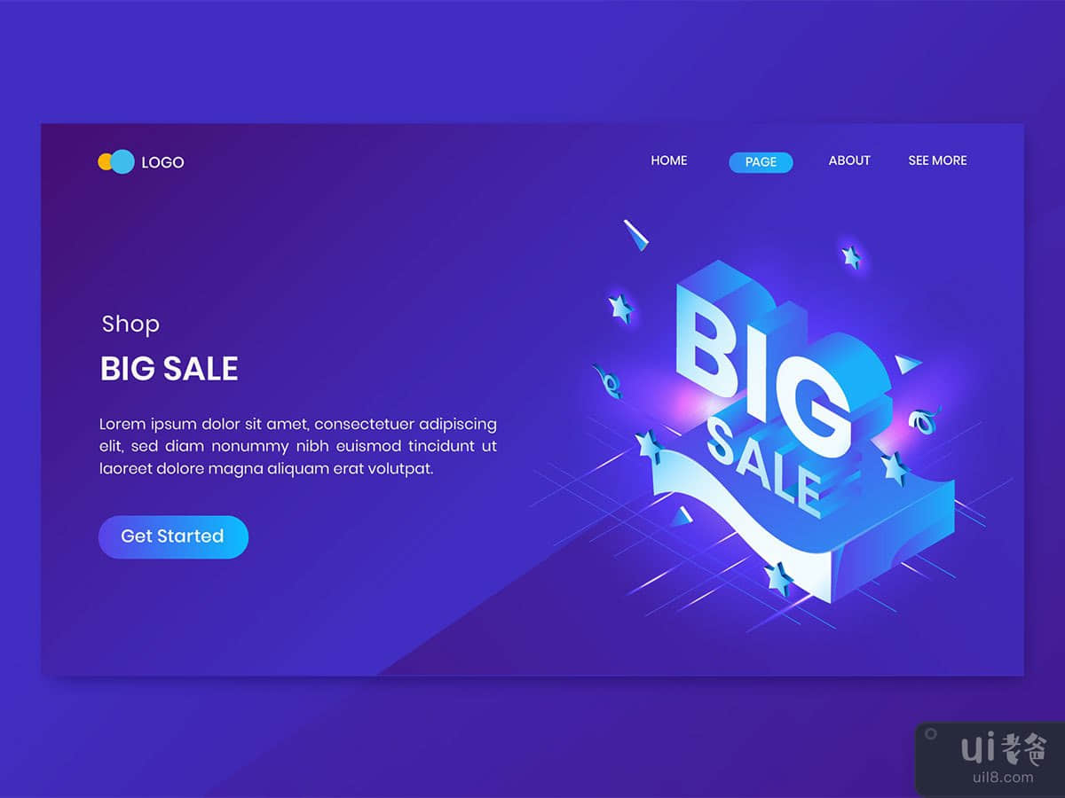 Shop Big Sale Isometric Concept Landing Page