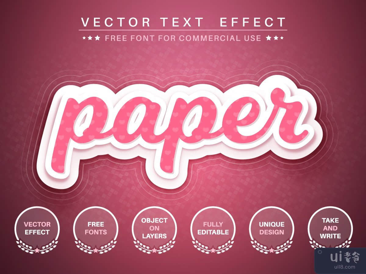 Love origami - editable text effect,  font style