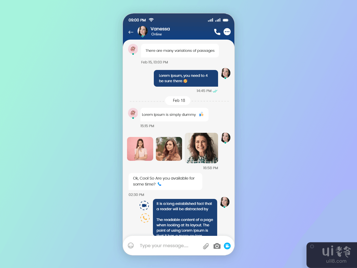 聊天和社交通信移动应用程序 UI 套件(Chat and Social Communication Mobile App UI Kit)插图4