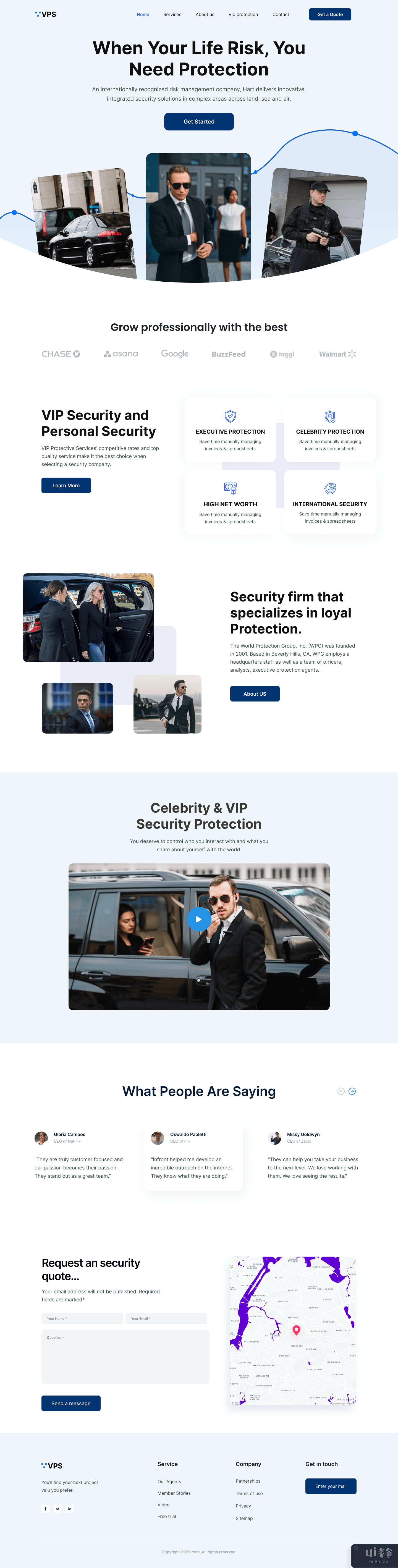 VIP保护和安全服务登陆页面(VIP protection & Security Service landing page)插图1
