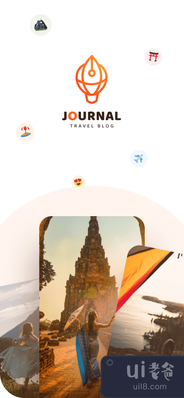 Journal - Travel Blog App UI Kit Light Mode - V1(Journal - Travel Blog App UI Kit Light Mode - V1)插图1