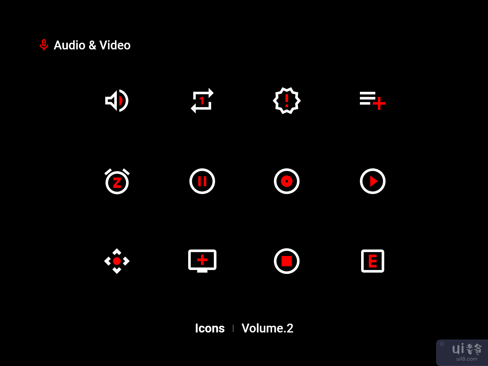音频和视频图标 Vol.2(Audio & Video Icons Vol.2)插图