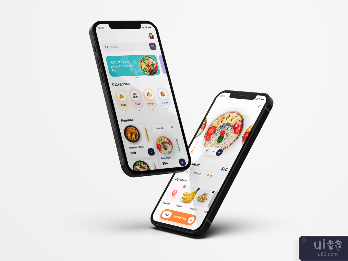 送餐应用程序屏幕(Food Delivery App Screen)插图2