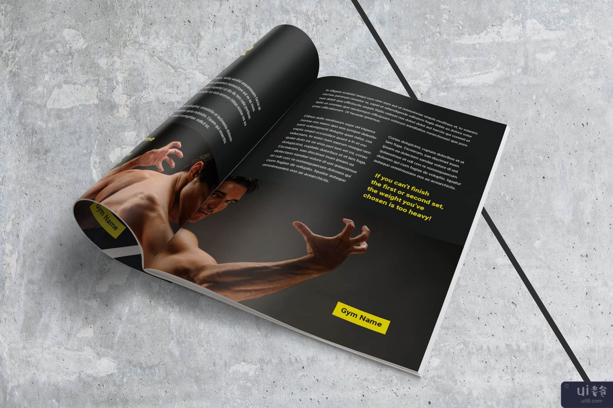 健身双折宣传册模板(Fitness Bi fold Brochure Template)插图9
