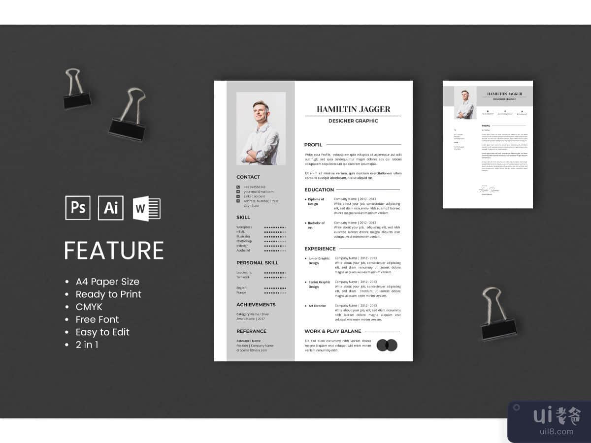 CV Resume Graphic Designer Profile 6