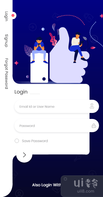 多服务应用程序登录、注册或登录屏幕设计第二阶段(Multi Service App Login, Signup or Signin Screen design Phase II)插图1