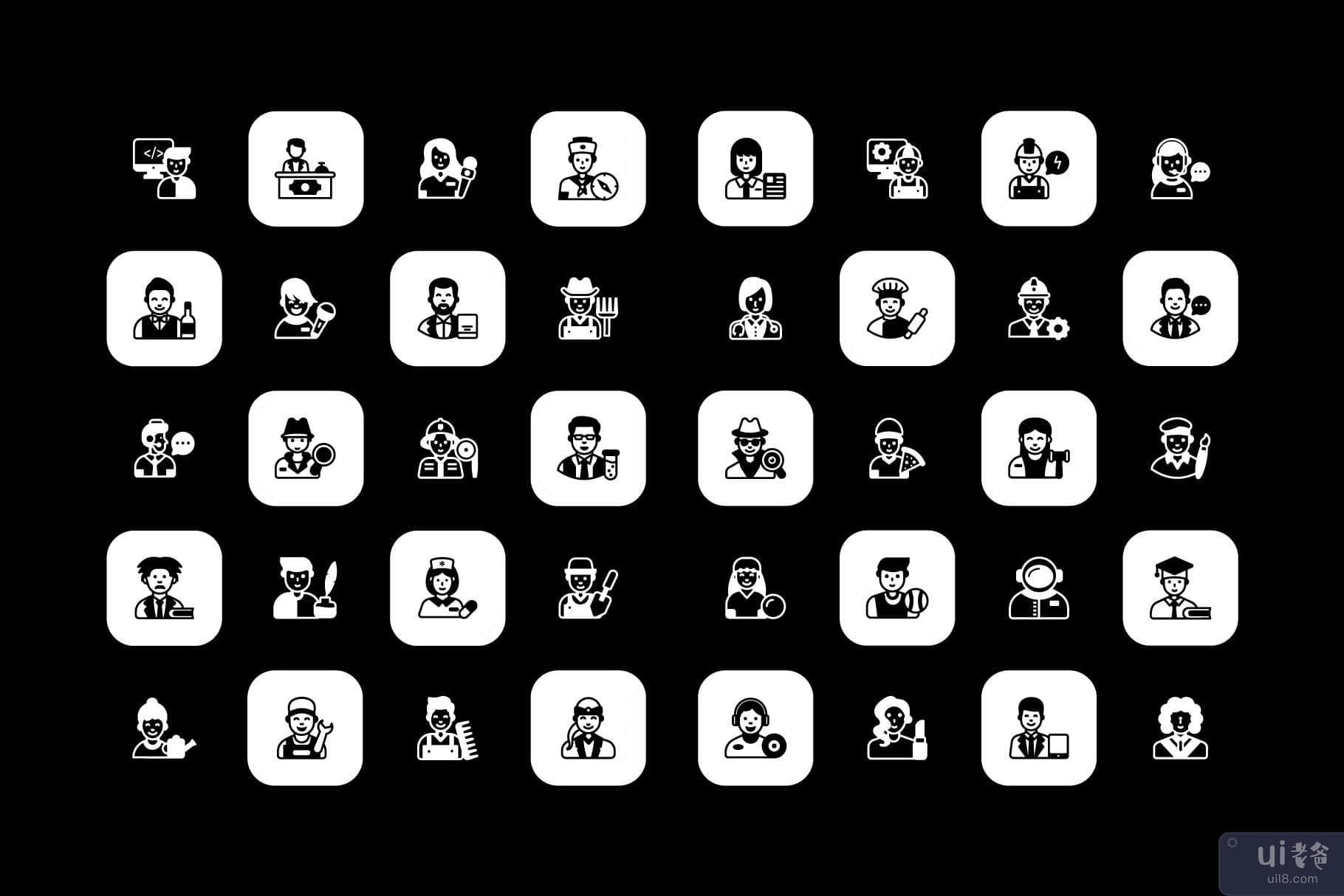 职业固体图标包(Occupations Solid Icons Pack)插图2