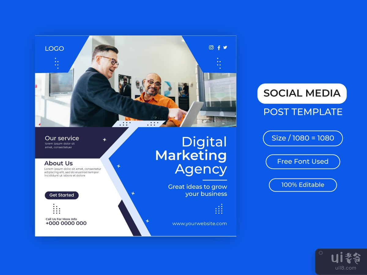 Digital marketing social media post and Instagram banner template