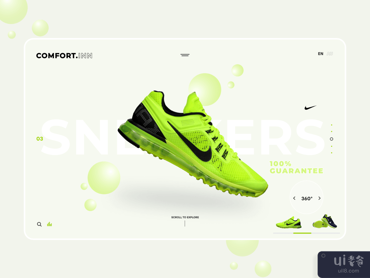 NIKE Shoes Store website Header