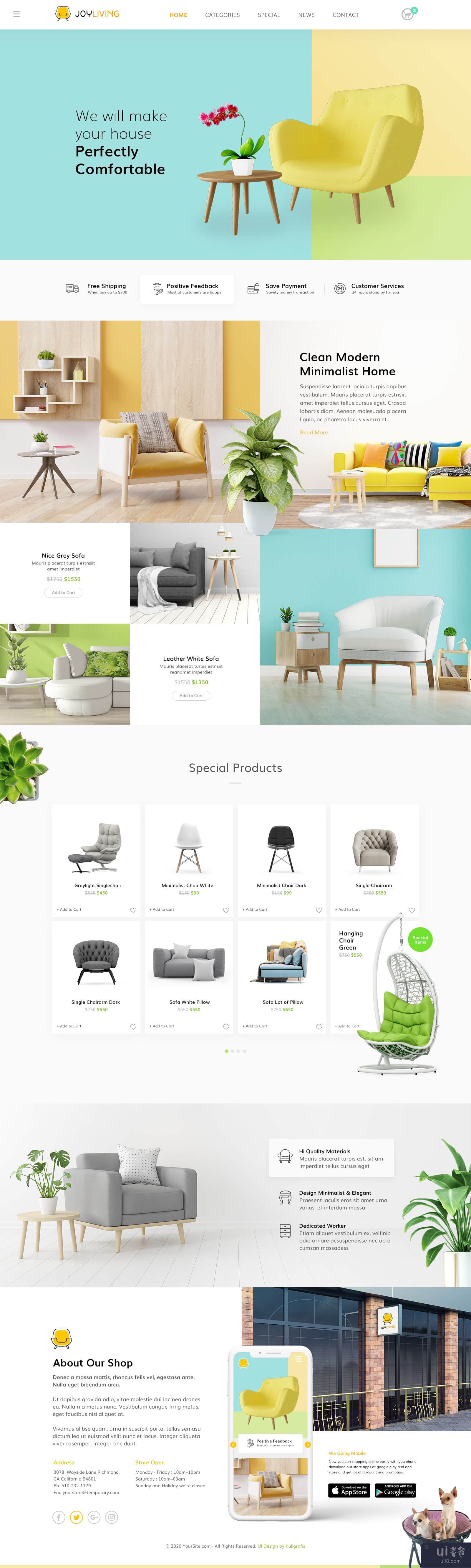 家具网站主题设计(Furniture Website Theme Design)插图