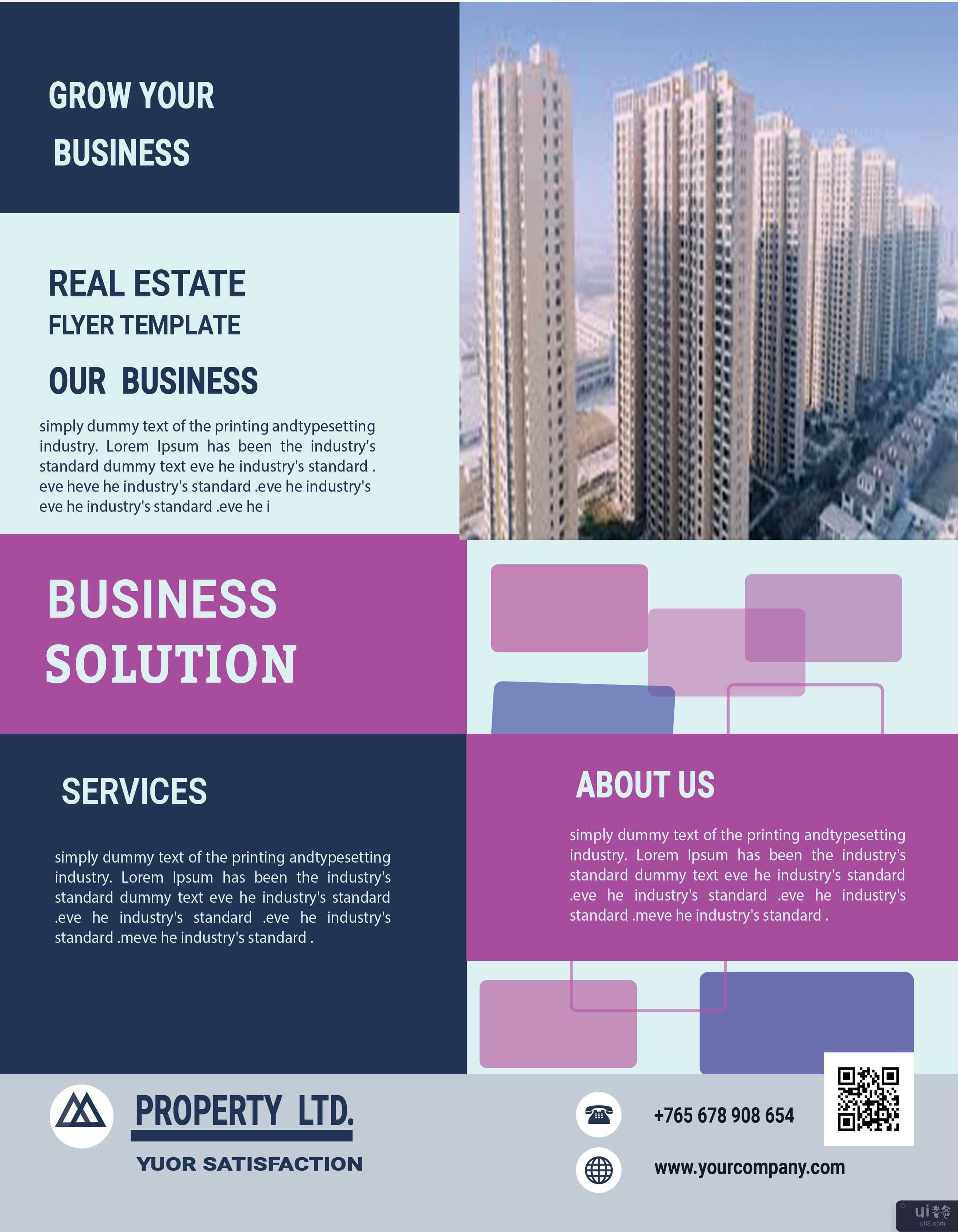 企业房地产传单模板(Corporate Real Estate Flyer Template)插图