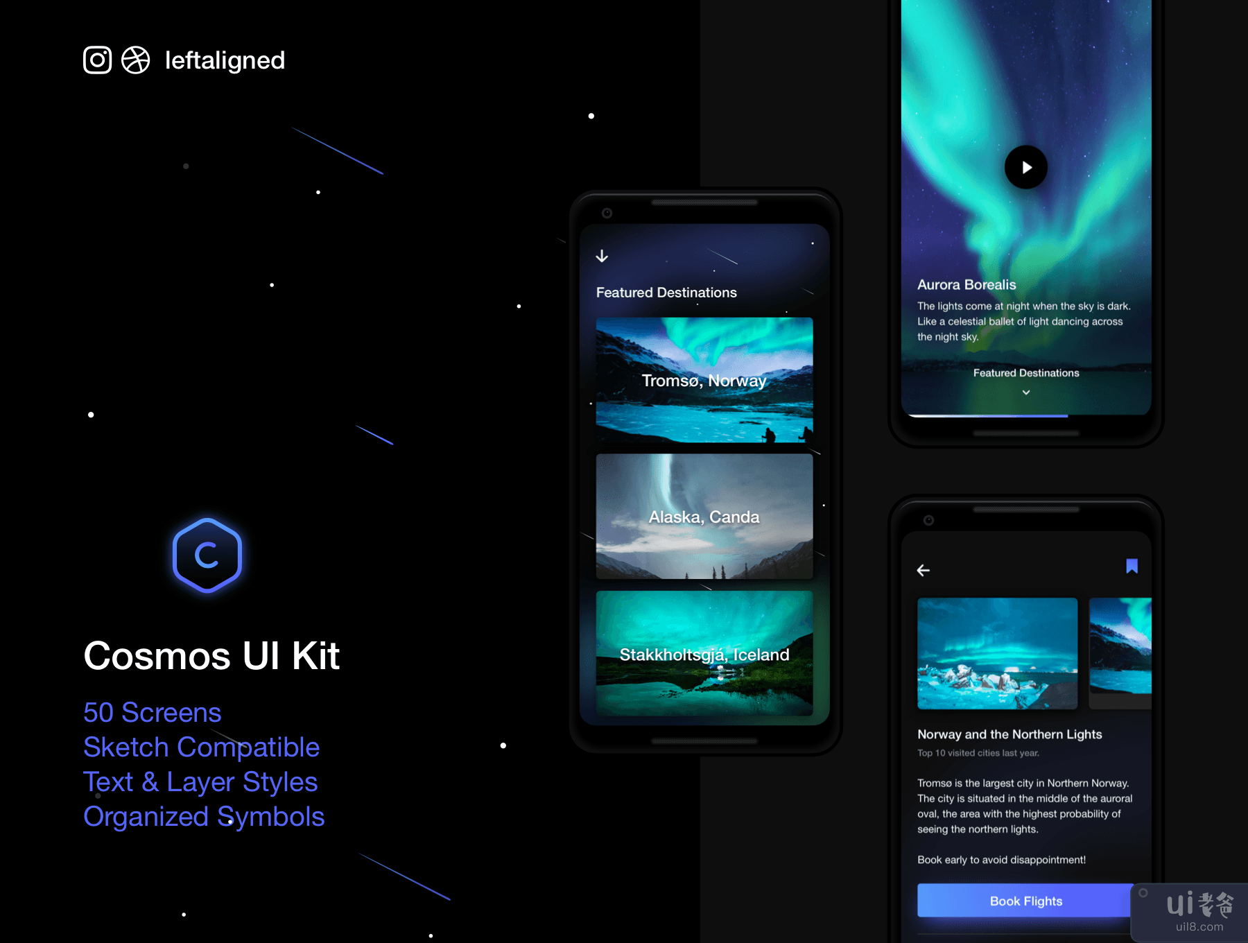 Cosmos UI Kit - 旅行和航班预订应用程序(Cosmos UI Kit - Travel and Flight booking app)插图1
