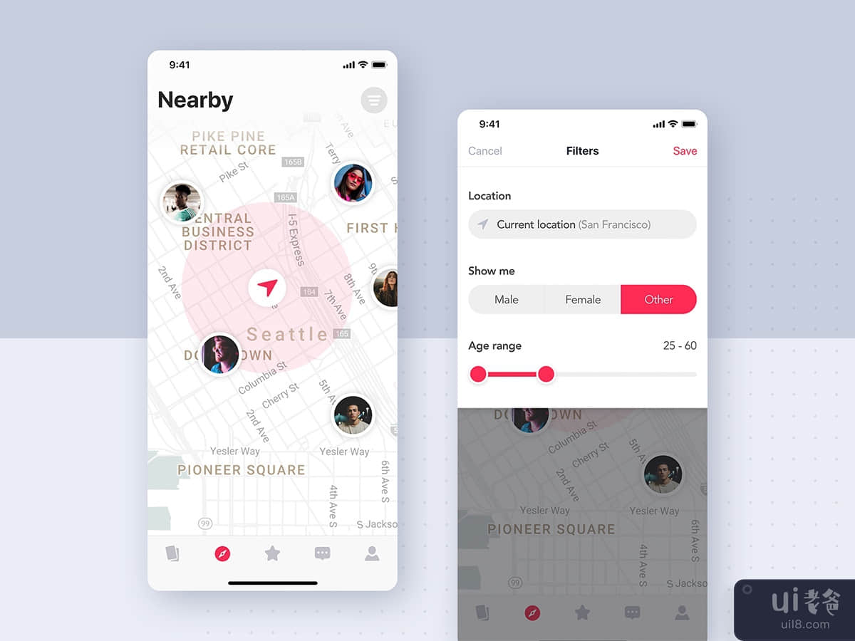 Search & Filter on maps for Dating app