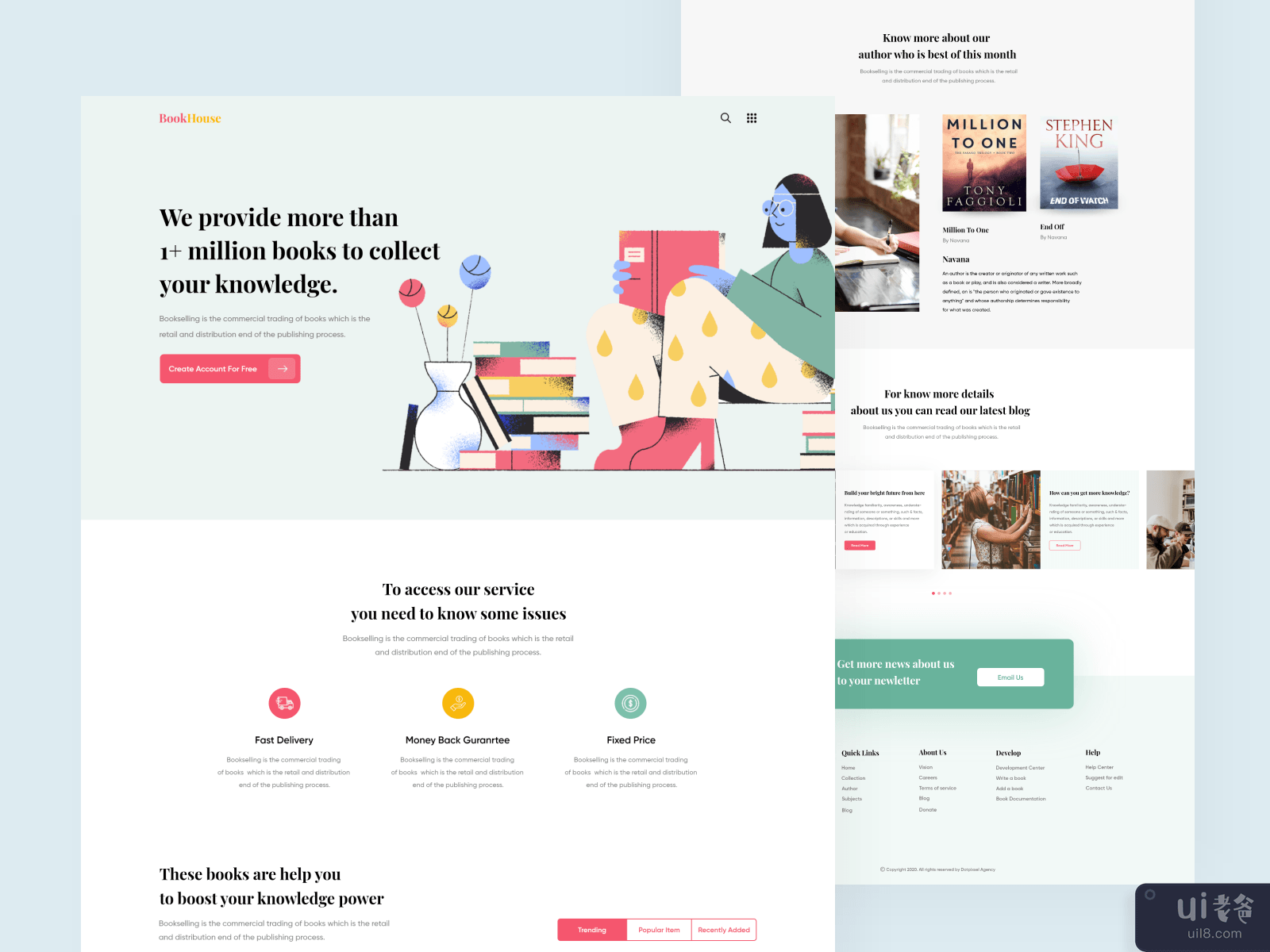 Book store  Landing Page Design