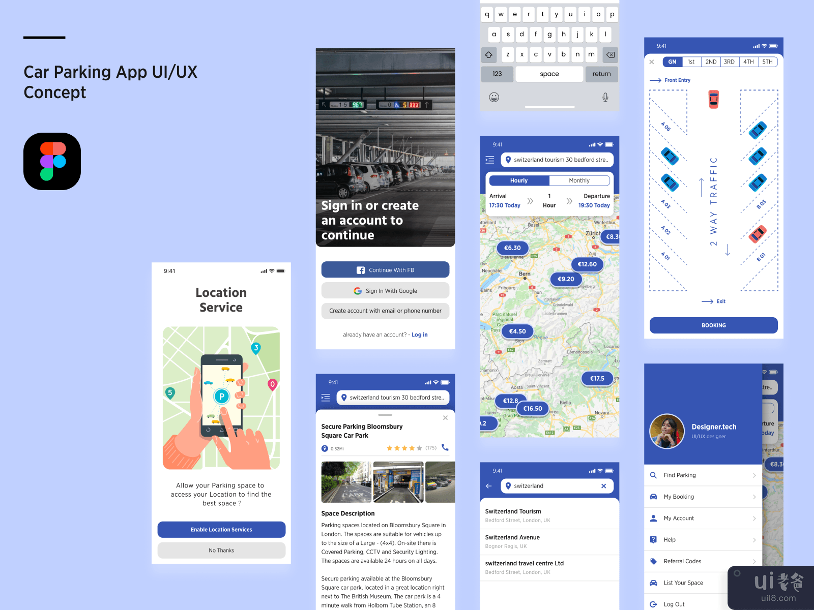 Car parking Mobile app UI Concept