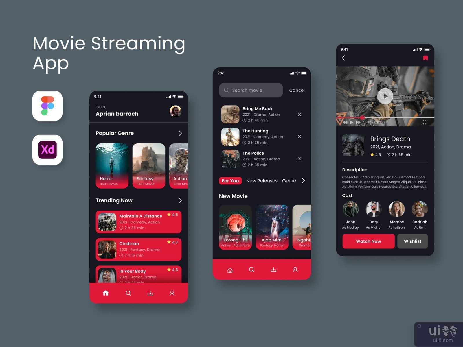 Movie Streaming Mobile App 