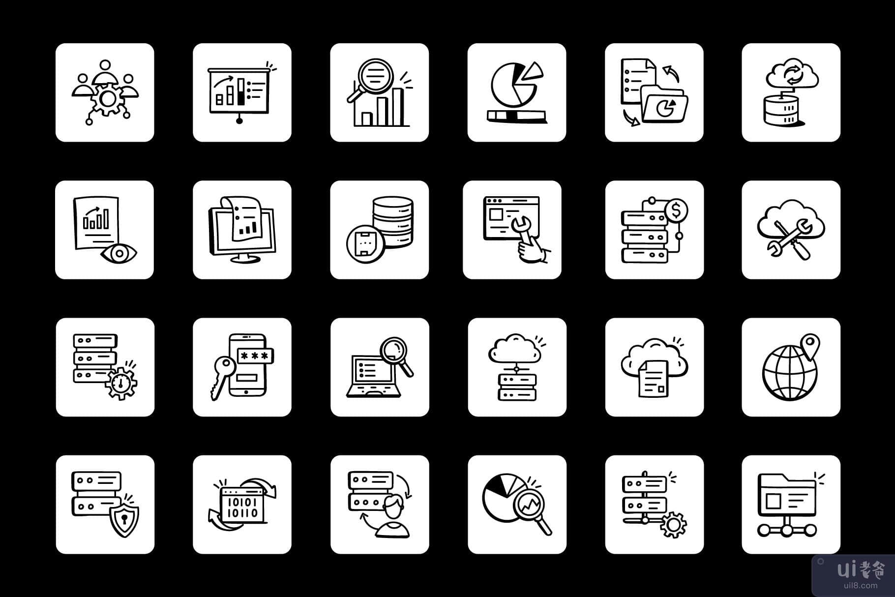 大数据图标集(Set of Big Data Icons)插图6