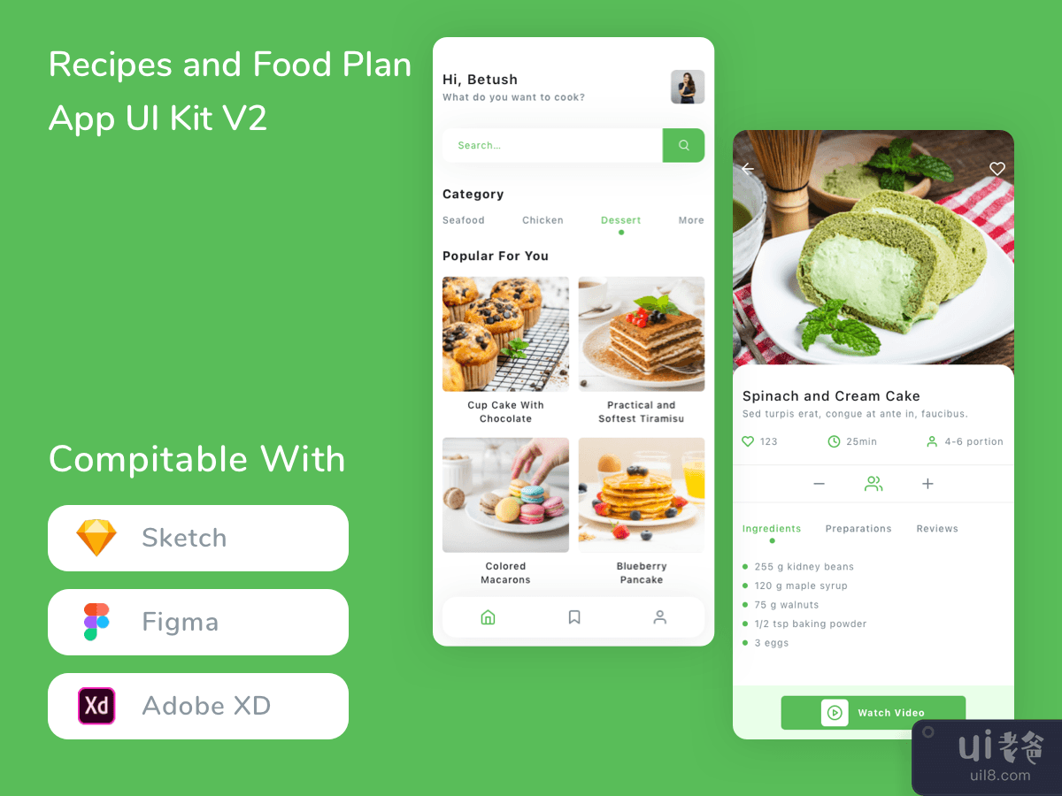 Recipes and Food Plan App UI Kit V2