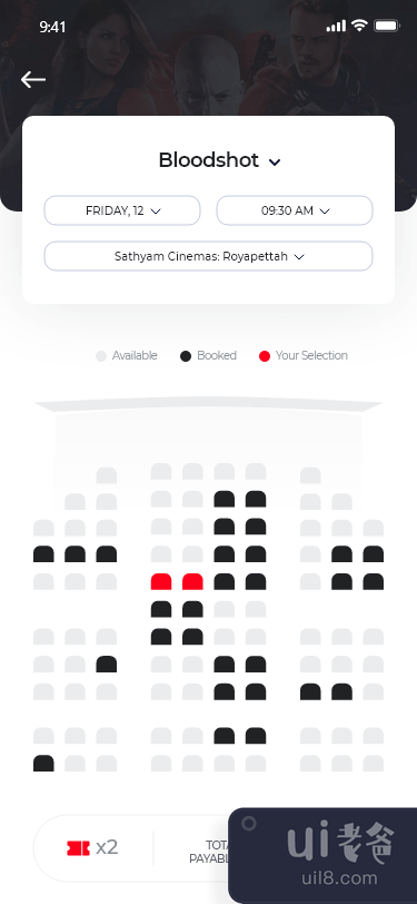 在线电影票预订应用程序 UI(Online Movie Ticket Booking App Ui)插图3