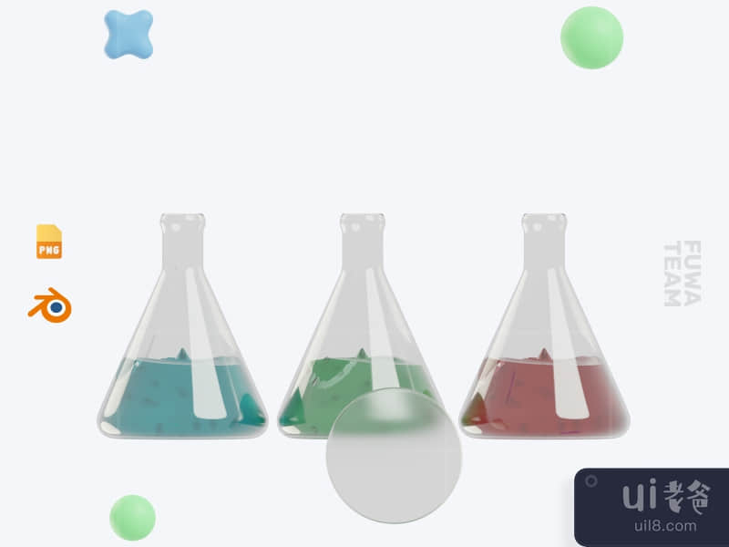Erlenmeyer Flask - 3D School Icon Pack (front)