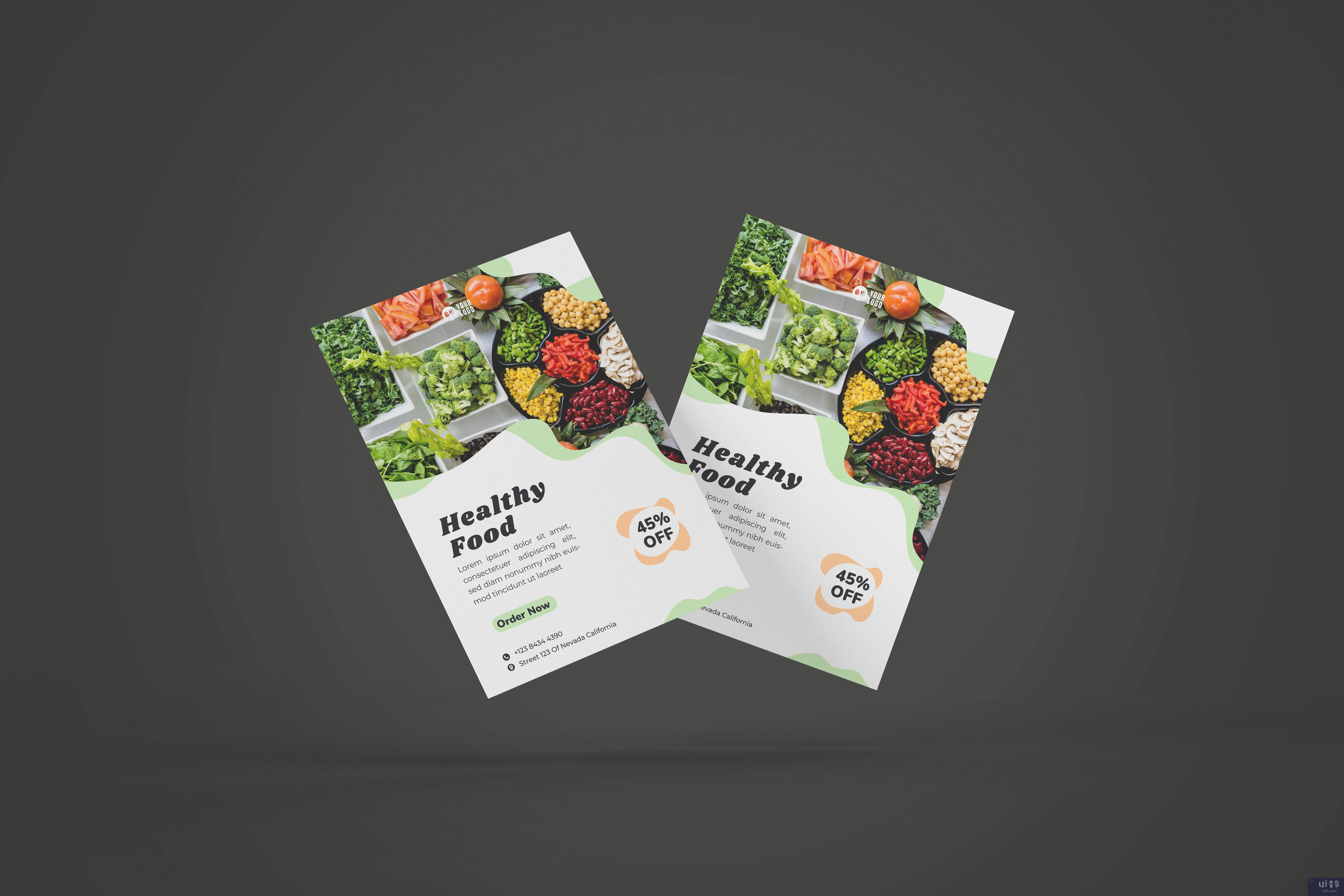 健康食品传单模板(Healthy Food Flyer Template)插图