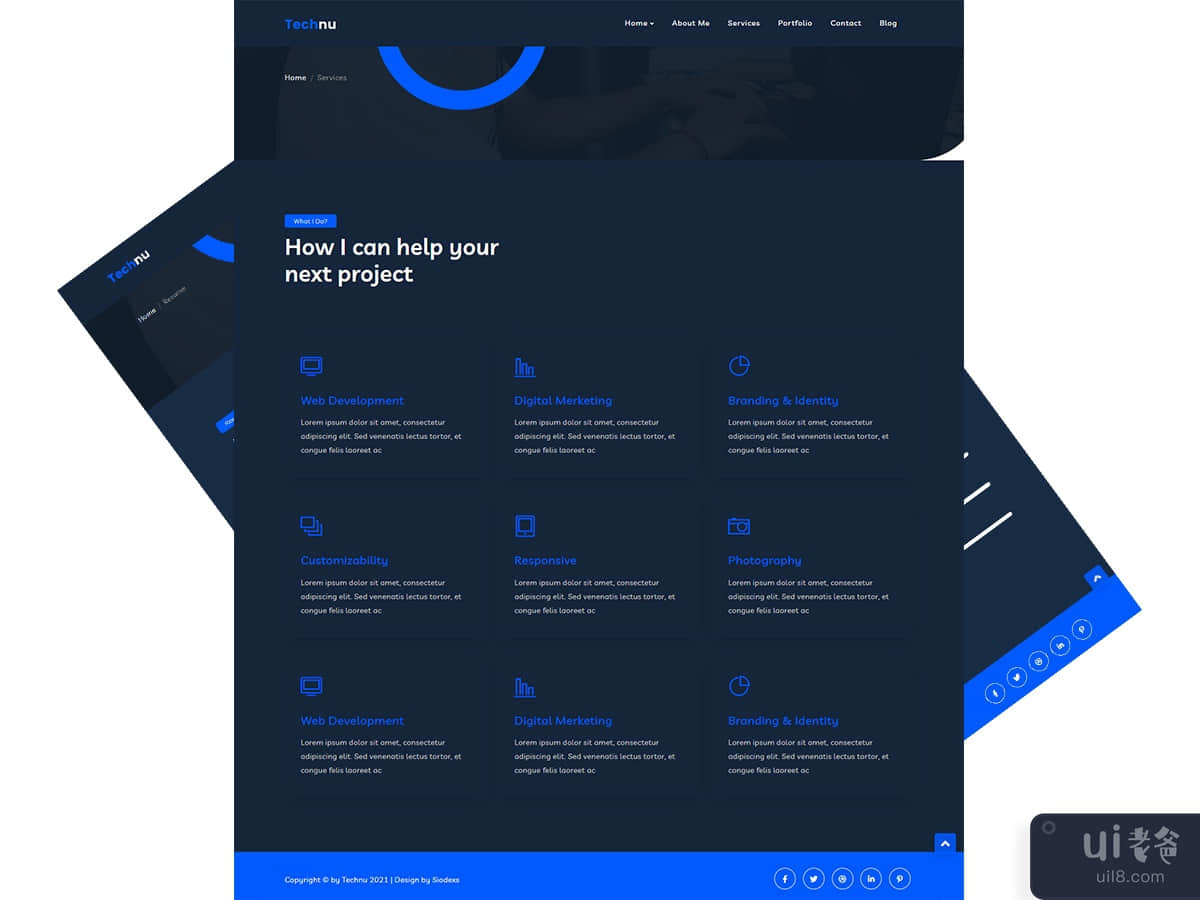 Html Template Services page v1 drak