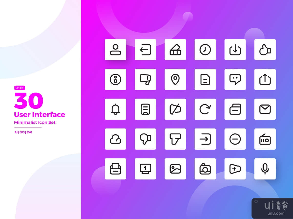 User Interface Minimalist Icon Set