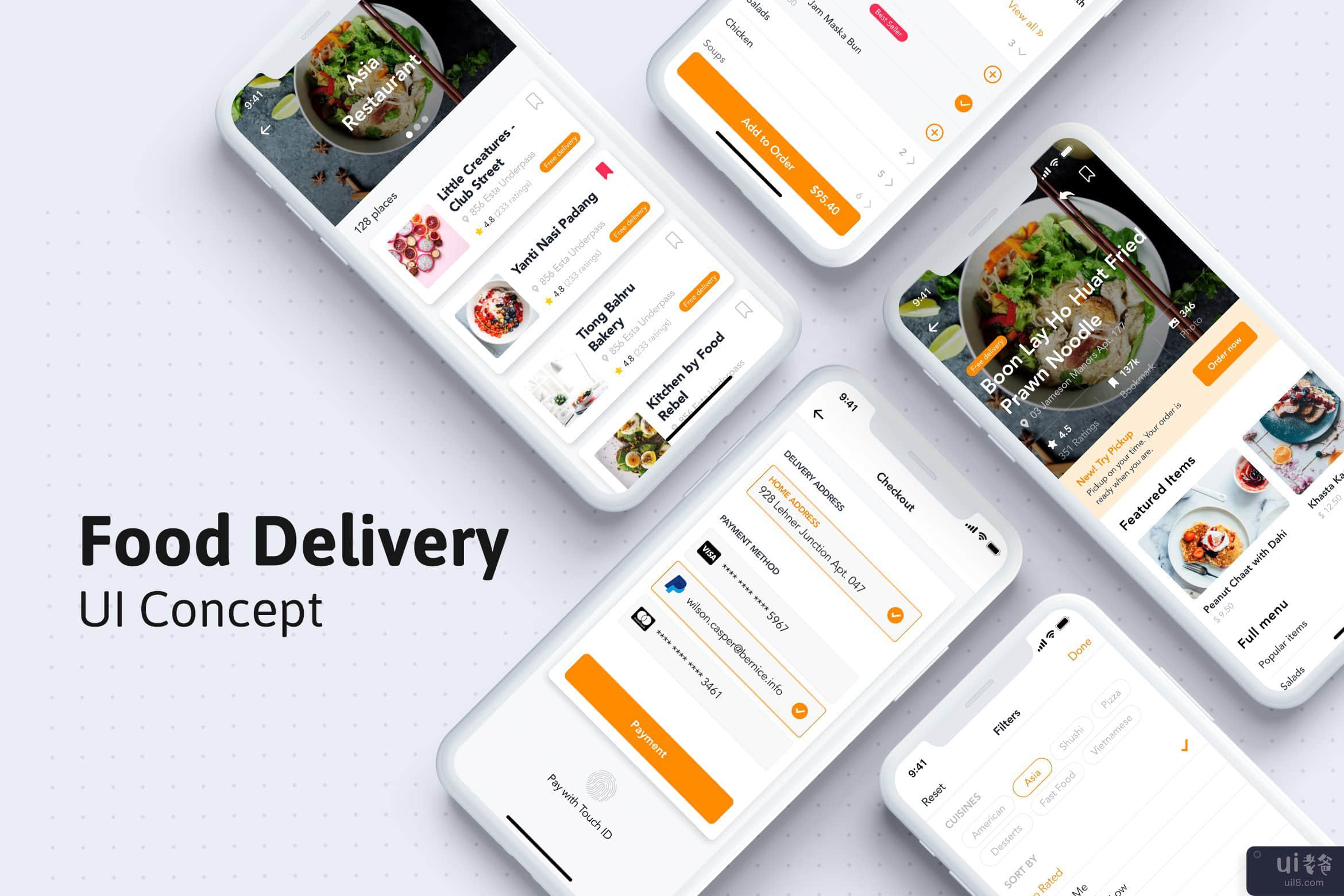 食品订单移动应用程序 UI 套件(Food Order mobile app UI Kit)插图4