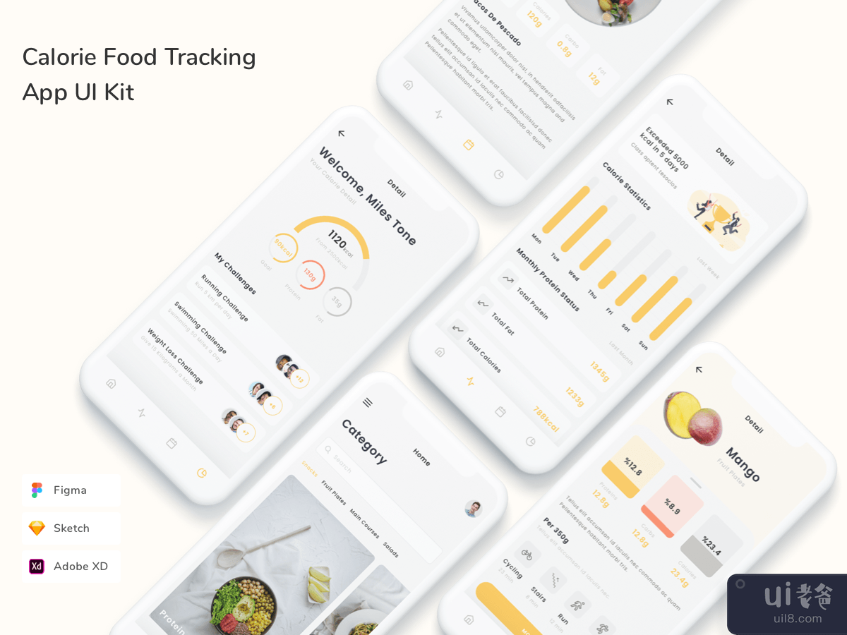 Calorie Food Tracking App UI Kit