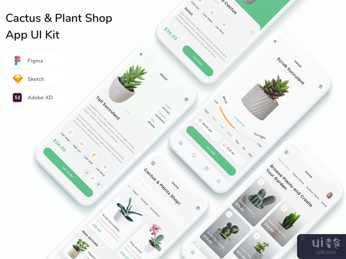 Cactus & Plant Shop App UI Kit 