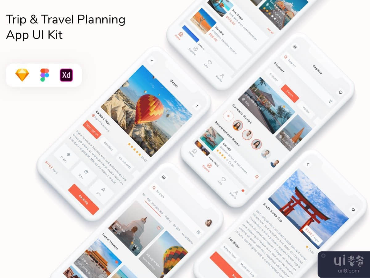 Trip & Travel Planning App UI Kit